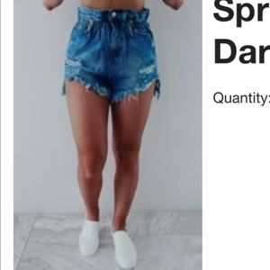 Hope’s Boutique Distressed Denim Shorts, NWT,  Lrg